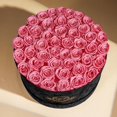 thumbnail image 4 of Rosas preservadas Prifroti, 47 rosas rosas en caja de gamuza de lujo, 4 of 6