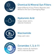 CeraVe Face Sunscreen Hydrating SPF 30 Broad Spectrum Hybrid Mineral Water Resistant Non-Comedogenic Lotion, 3 fl oz
