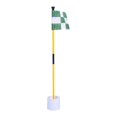 thumbnail image 1 of Green and White Golf Green Flag, Colorful Two-Section Checkered Green Target Hole Cup Flagpole, Golf Supplies, 1 of 5