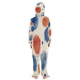 thumbnail image 3 of Soft Big Kids Onesie Pajamas Cozy Loose-Fit Jumpsuits for kids with Pockets for Christmas Lounge & Play Blue Splashes Artistic Pattern, 3 of 8