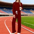 thumbnail image 4 of VBVC Women's 2 Piece Side Stripes Set,Ladies Crew Neck Top and Sweatpants,Lightweight Matching Outfit For Women,Wine,Size S, 4 of 7