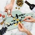 thumbnail image 4 of Saying Cutting Board, Sunshine Inscription over Big Retro Dotted Background Wisdom Life Message Print, Tempered Glass Cutting and Serving Board, Wine Bottle Shape, White Yellow, by Ambesonne, 4 of 5