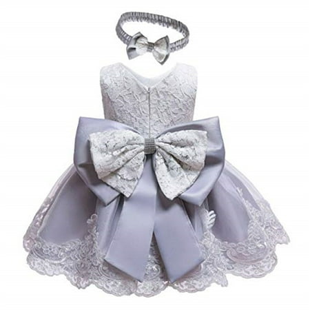 

2pcs Newborn Baby Girl Dress Lace Princess Tutu Dress Birthday Holiday Party Dress + Headband Outfits 0-24M