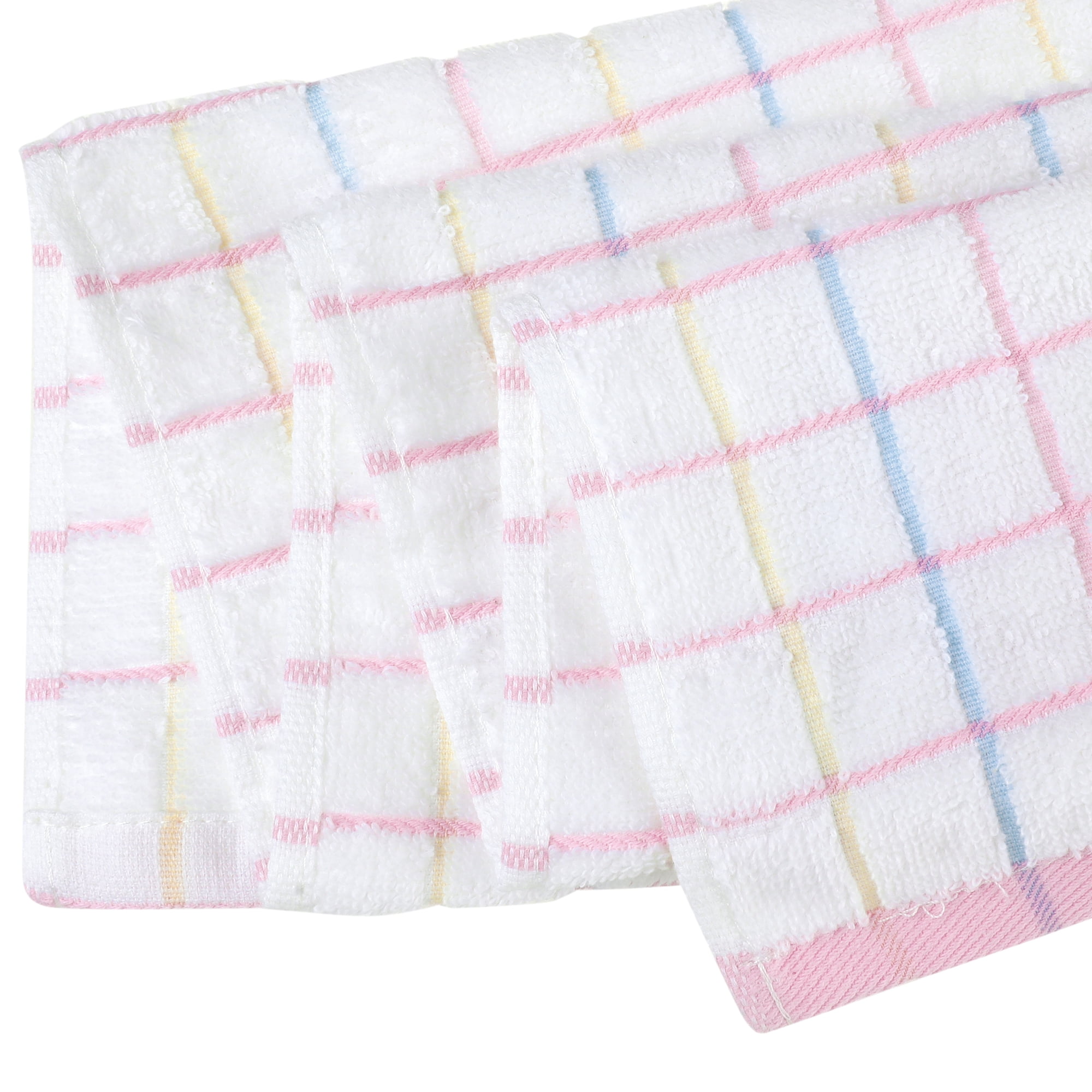 Unique Bargains Bathroom Hand Towels Soft Absorbent Kitchen Towel Sets 14" x 28" Pink 4pk