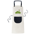 thumbnail image 1 of Pisa Italy Green Landmark Pattern Apron Adjustable Bib Cotton Linen BBQ Kitchen Pocket Pinafore, 1 of 2