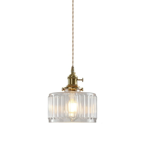 Mini Glass Pendant Light Fixture, Small Vintage Farmhouse Pendant Lamp, Retro Japanese Style Pendant Lighting, Single Pendant Light for Over Kitchen Sink Closet Dining Room Table Bar Entrance