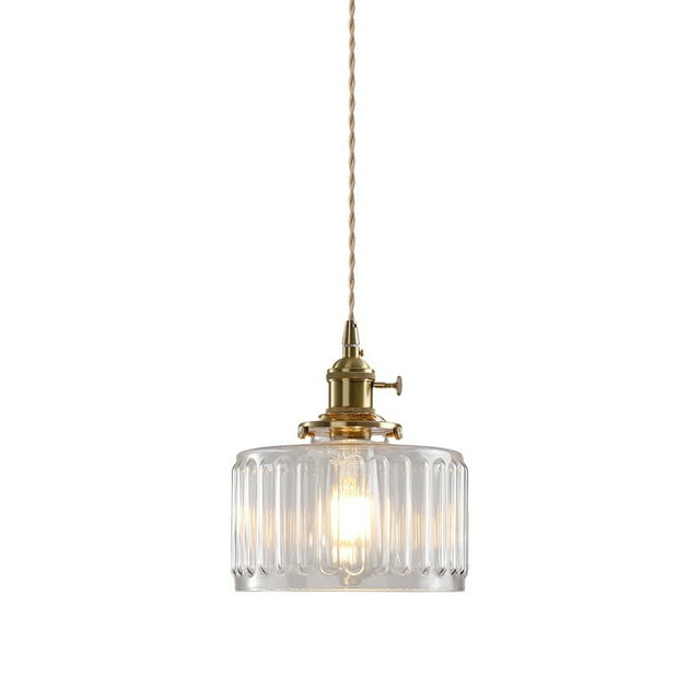 Mini Glass Pendant Light Fixture, Small Vintage Farmhouse Pendant Lamp, Retro Japanese Style Pendant Lighting, Single Pendant Light for Over Kitchen Sink Closet Dining Room Table Bar Entrance