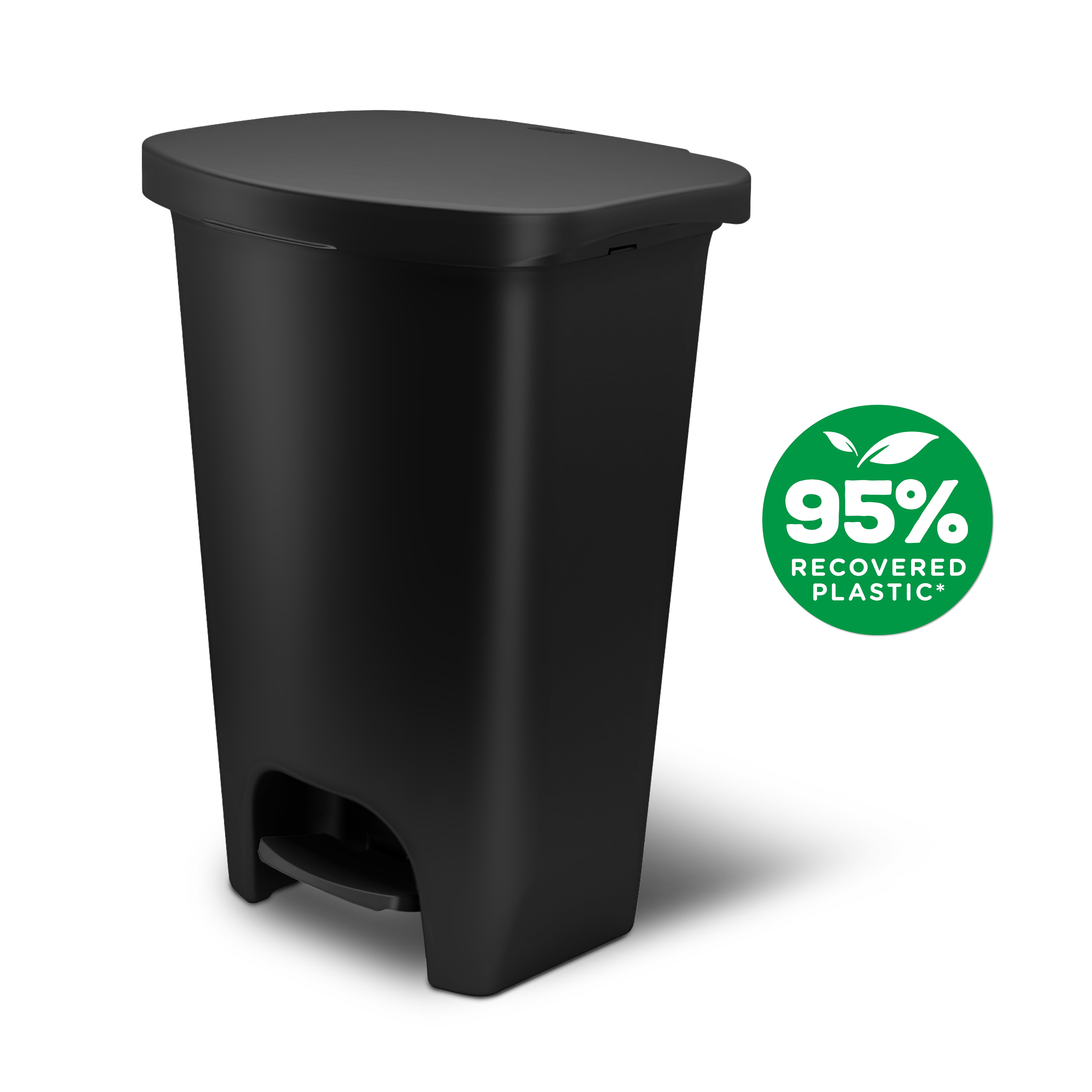 Glad 13 Gallon Trash Can, Plastic Kitchen Waste Bin With Step Pedal