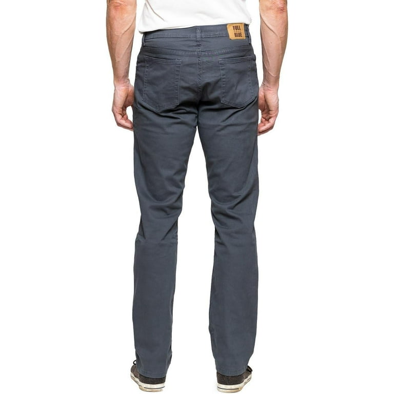 FULL BLUE 5 Pocket Twill Pants, Regular Fit, Performance Stretch, Grey,  54x28