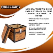 Minecraft Brown Chest Fabric Storage Bin Cube Organizer with Lid,13 Inches