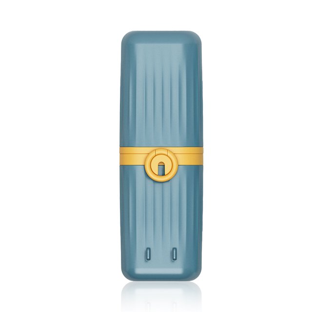 Estuche para cepillos de dientes Montado en la pared Contenedor de pasta de dientes simple Herramienta sanitaria multifuncional a prueba de polvo para el hogar Viajes de negocios Escuela azul oscuro Inevent HA028147-04