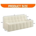thumbnail image 2 of 3-Seater Sofa in a Box, 75” Corduroy Beige Floor Sofa Couch with Memory Foam for Bedroom, Apartment, Comfy Upholstered Foam Couch Sofa, No Assembly Require 75" L, 2 of 5