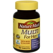 Nature Made Multi For Her With Iron & Calcium Dietary Supplement, 90 CT (Pack of 3)