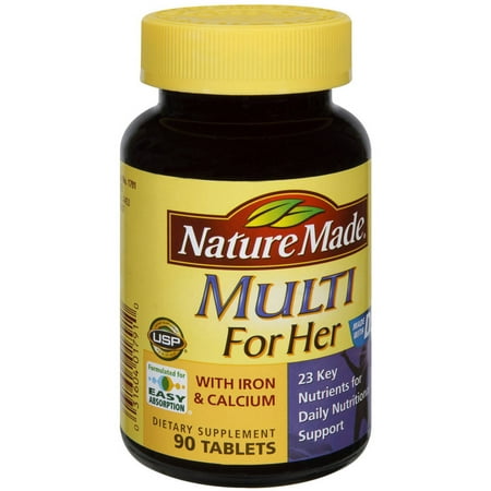 Nature Made Multi For Her With Iron & Calcium Dietary Supplement, 90 CT (Pack of