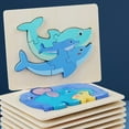 thumbnail image 3 of Wooden Animals Jigsaw Puzzles Learning Matching Puzzle Pieces Diy Art Gift, 3 of 3