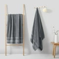 thumbnail image 5 of 2-Piece 800GSM Oversized Cotton Bath Towels, 35x70in, Quick Dry, Ultra Soft, Super Absorbent, Grey, 5 of 6