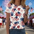 thumbnail image 2 of felwors Women's Patriotic USA Flag & Bald Eagle Fireworks T-Shirt – Short Sleeve Crew Neck Casual 4th of July Tee for Outdoor Gatherings (Light Blue, XL), 2 of 8