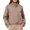 Beige, variant on Wool Feel Stand Collar Cropped Jacket for Women, Button Front Long Sleeve, Elegant Casual Fall Outerwear, 1 Piece, S-L