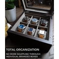 thumbnail image 3 of TAWBURY Wood Luxury Watch Box Organizer for Men 6 Watch Glass LID Display Case, 3 of 9