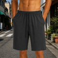 thumbnail image 2 of Summer Mens Shorts Solid Color Casual Loose Fit Shorts Beach Vacation With Pockets, 2 of 4