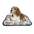 thumbnail image 2 of PKQWTM Damask Floral Royal Flowers Black White Pet Dog Cat Bed Pee Pads Mat Cushion Potty Dogsblankets Crate Bed Kennel 14x18 inch, 2 of 3