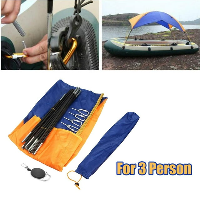 Inflable Kayak Sun Shade Canoa Toldo Lluvia Dosel Barco Tienda Impermeable 3 personas 137x295cm Cola Carpa de dosel de bote inflable