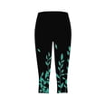 thumbnail image 4 of Womens Soft Yoga Pants for Floral Print High Waist Pants Knee Length Slim Fit Yoga Cropped Trouser Leggings for Women Running Gym and Workout, 4 of 5