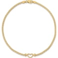 thumbnail image 4 of 14K Yellow Gold Fancy Heart 9Inch Anklet Made In United States ank29-9, 4 of 5