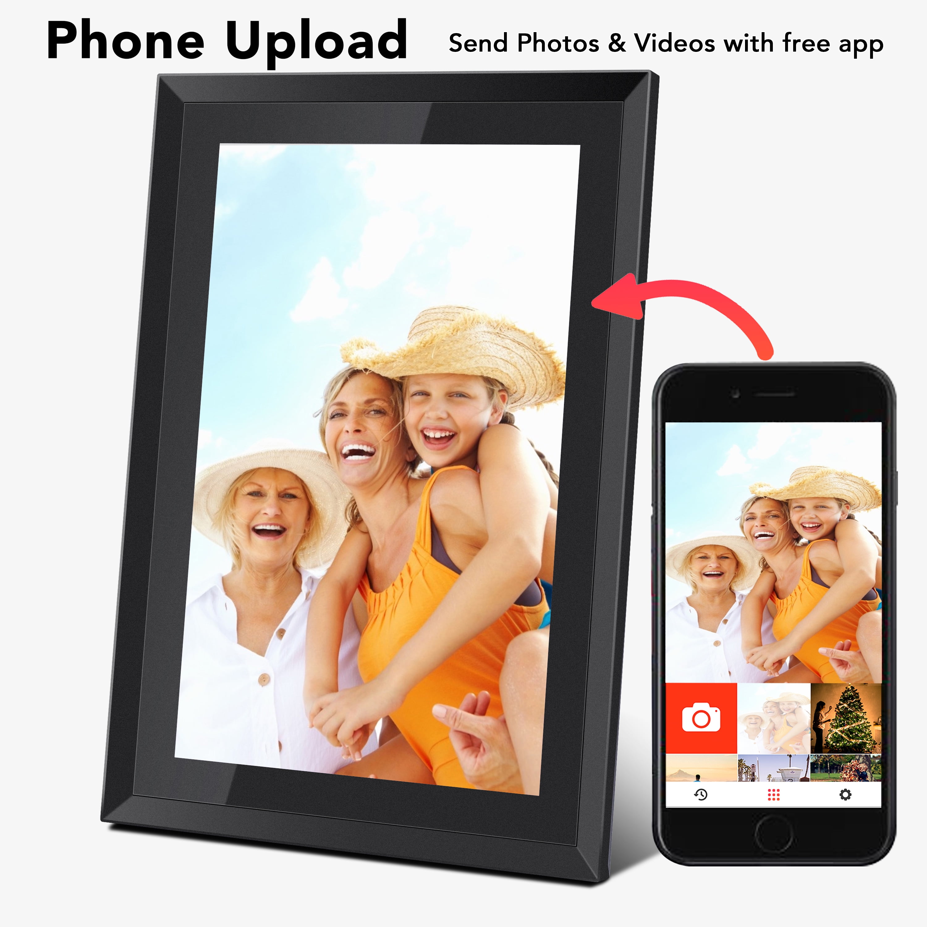 Feelcare 16GB Wifi Digital Picture Frame 10 inch, Share Moments Instantly, IPS  HD Display, Touch Screen