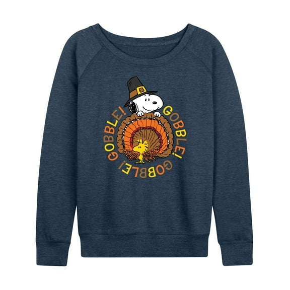 Peanuts - Gobble Gobble-Adult Women's Lightweight French Terry Long Sleeve Shirt