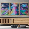 thumbnail image 3 of wall26 Framed Canvas Print Wall Art Set Geometric John Lennon Triptych Graffiti &amp; Street Art Cities Mixed Media Realism Scenic Urban Multicolor for Living Room, Bedroom, Office - 16"x24&quot, 3 of 5