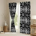 thumbnail image 3 of Castle Fairy Boho Damask Blackout Curtains Set of 2 (52x84 Each),Flower Window Curtains, 3 of 6