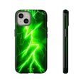 thumbnail image 1 of Neon Green Lightning - iPhone Tough Case,iPhone 16, 1 of 2