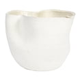 thumbnail image 4 of Bloomingville 7.25 Inches Stoneware Ruffled Planter with Sand Finish and Reactive Glaze, Holds 4 Inches Pot, White, 4 of 4