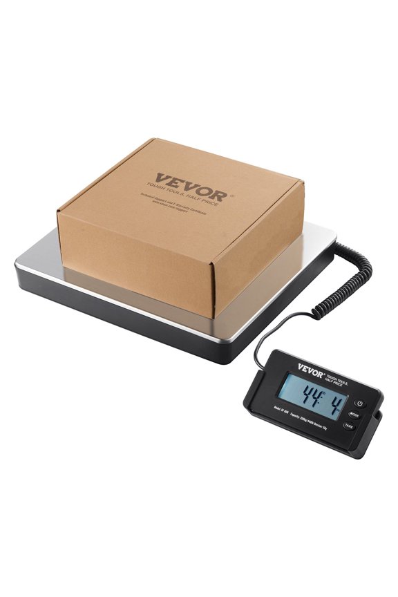 Digital Shipping Scale 440 lbs x 1.7 oz Heavy Duty Postal Scale with Timer Tare Function HD LCD Screen Portable Package Scale for Luggage Home Post Office AC DC Powered FCC Listed