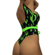 thumbnail image 4 of Traje de baño de una pieza con estampado de llamas para mujer Traje de baño Bikini Traje de baño Traje de orgía Ormromra CPB-DE-WX393-4, 4 of 5