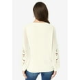 thumbnail image 2 of Roaman's Women's Plus Size Cutout Pullover Sweater, 2 of 5
