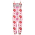 thumbnail image 4 of Girls Jumpsuit Toddler Kids Girls Summer Sleeveless Suspenders Floral Prints Romper Jumpsuit Toddler Romper Pink 12 Months-18 Months, 4 of 4