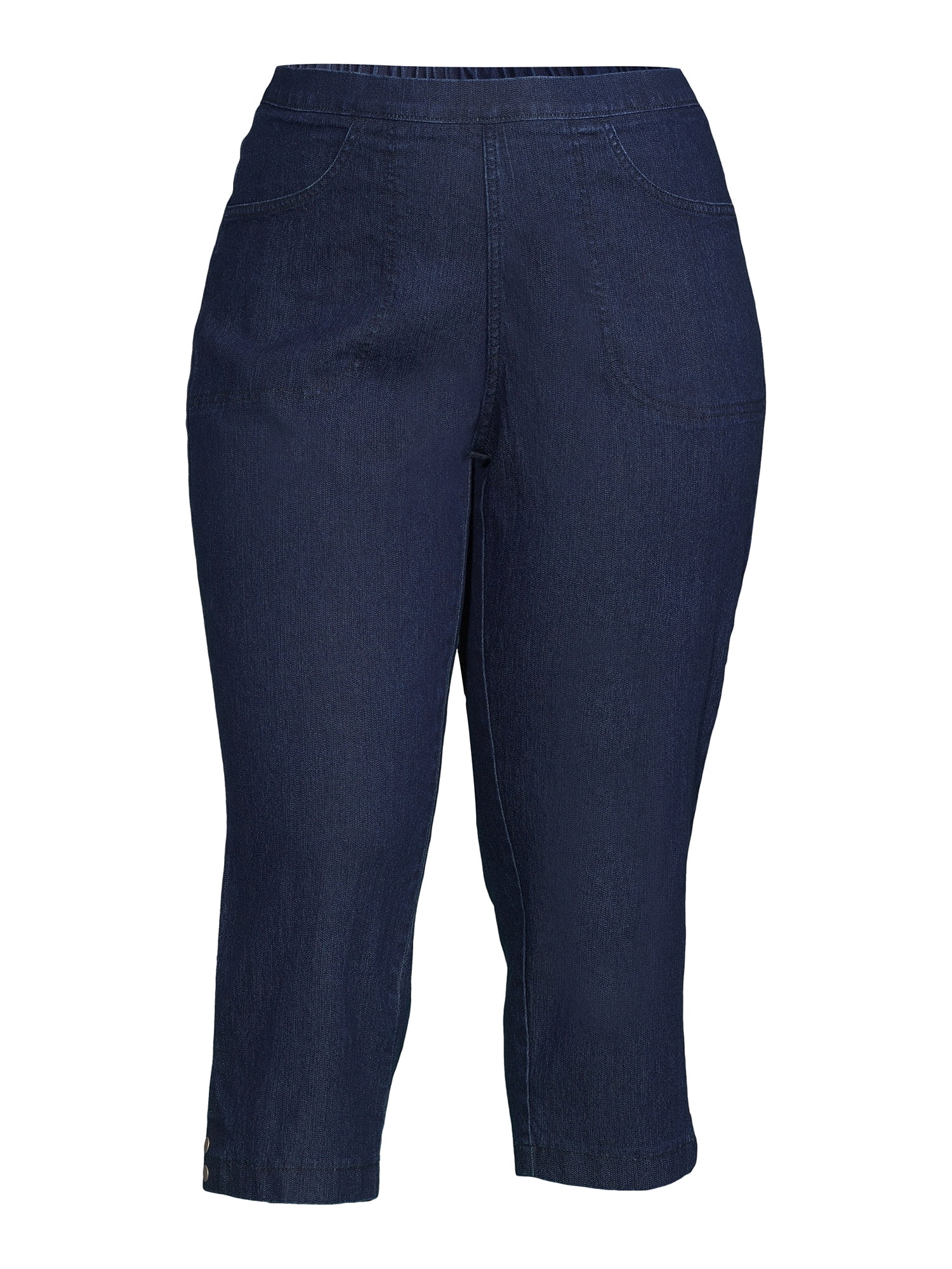 JMS Just My Size by Hanes Women's Plus Snap Hem Pull On Cropped Pants, 23" Inseam, Sizes 0X-4X