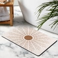 thumbnail image 2 of Colorful Boho Bathroom Rug with Retro Sun Design - Non-Slip, Half Circle, Water Absorbent Fiber, Semi Round Rainbow Bath Mat, Perfect for Any Shower Room, 20x32 inch, 2 of 5
