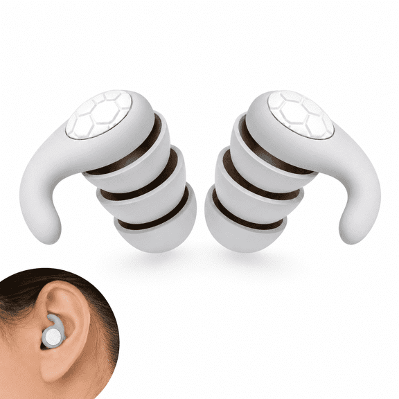 Ear Plugs for Sleeping Noise Cancelling, Reusable Silicone Earplugs for Side Sleepers, Sound Blocking