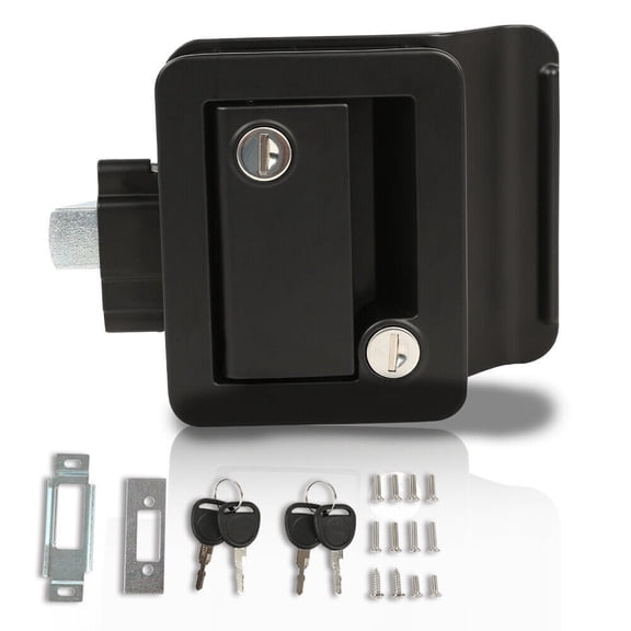 YIUIY 2 Black RV Paddle Entry Door Lock Latch Handle Knob Deadbolt Camper Trailer NEW
