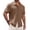 Brown, variant on Men's Short Sleeve Button Down Shirts Lightweight Hollow Texture Summer Beach Vacation Shirt