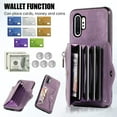 thumbnail image 3 of Phone Case for Samsung Galaxy Note 10 Plus Note10+ 5G Wallet Cover with Tempered Glass Screen Protector Wrist Crossbody Strap Lanyard Credit Card Holder Note10 + Notes 10+ Ten Not S10 10Plus Purple, 3 of 7