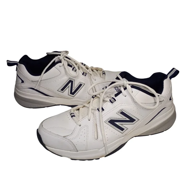 NEW BALANCE 608 Size 11 D MX608WN5 White Navy Sneakers Trainers Walking Shoes
