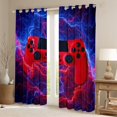 thumbnail image 2 of Homewish Video Game Curtains Pack of 2 (42x84 Each) for Female Men Adults,Abstract Gradient Lightning Curtains Blackout,Black Red Gamepads Bedroom Curtains,Microfiber Bedroom Decor, 2 of 6