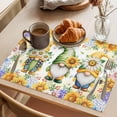 thumbnail image 3 of Yellow Sunflowers Placemats Set of 12 Spring Gnomes Hydrangea Daisy Plants Place Mats Indoor Wipeable Table Mats Washable Cloth Dining Table Placemats for Kitchen Holiday Party Home Decor 13x19 Inch, 3 of 9
