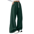 thumbnail image 5 of WULMLEO Wide Leg Sweatpants Women Baggy Elastic High Waisted Lounge Pants 2026 0versized Soft Relaxed Fit Workout Trousers with Pockets Dark Green 3XL, 5 of 9