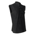thumbnail image 3 of Timegard Tank Tops Men Half High Neck Drawstring Sleeveless Solid Color Tee Shirts Top Casual Fashion, 3 of 7