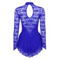 thumbnail image 5 of Aislor Women's Girls Ballet Dance Dress Lace Long Sleeve Figure Ice Skating Dress Leotard Dancewear, 5 of 7